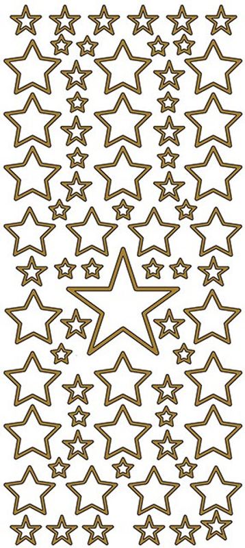 Klistremerker - 0185 - Outline stickers - Stjerner - Gull