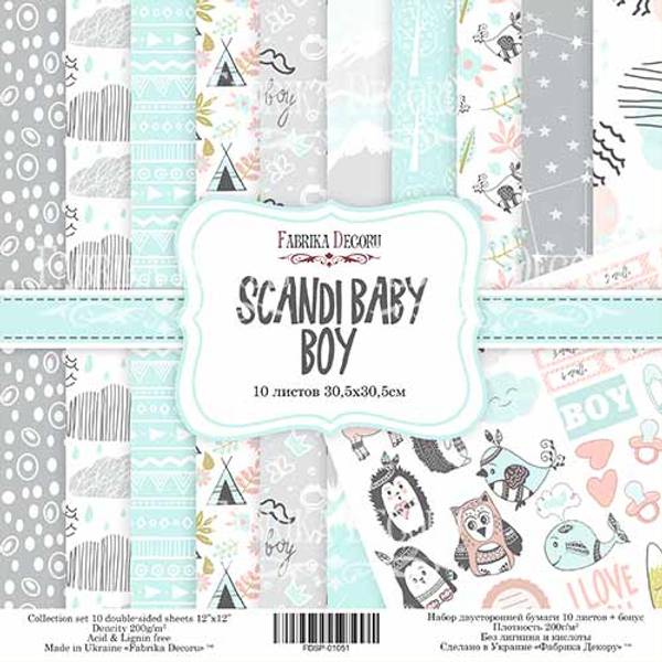 Fabrika Decoru - 12x12 paper pack - 01051 - Scandi baby boy