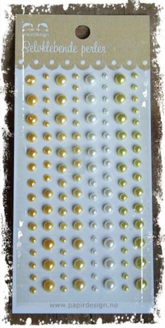 Hovedbilde Papirdesign - Halvperler - Gul - 120 stk