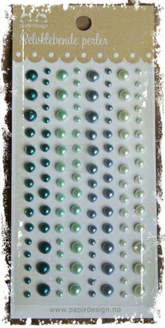 Hovedbilde Papirdesign - Halvperler - Sjøblå/grønn - 120 stk