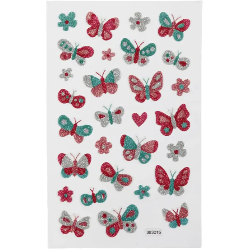 Creotime - Stickers - 280018 - Glitter - Sommerfugl