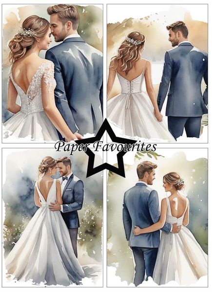 Paper Favourites - A6 Paper Pack - PFA582 - Bride & Groom