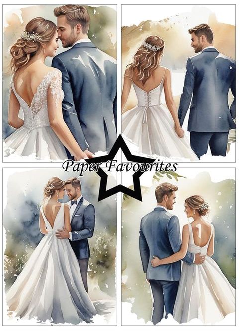 Hovedbilde Paper Favourites - A6 Paper Pack - PFA582 - Bride & Groom