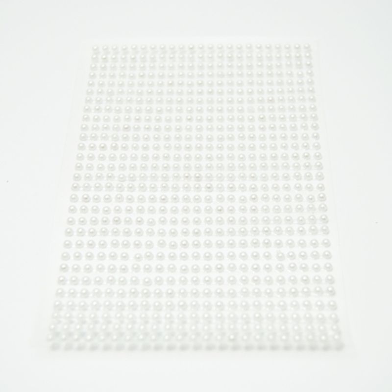 Kort & Godt - Stickers - ST-107 - Perle - 3mm - Hvit (lys kremfarget)