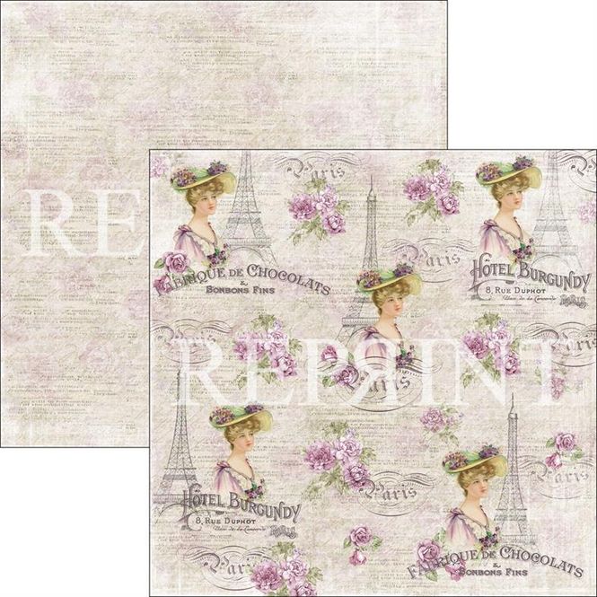 Hovedbilde Reprint - 12x12 - RP0273 - Lilac Paris Collection - French lady