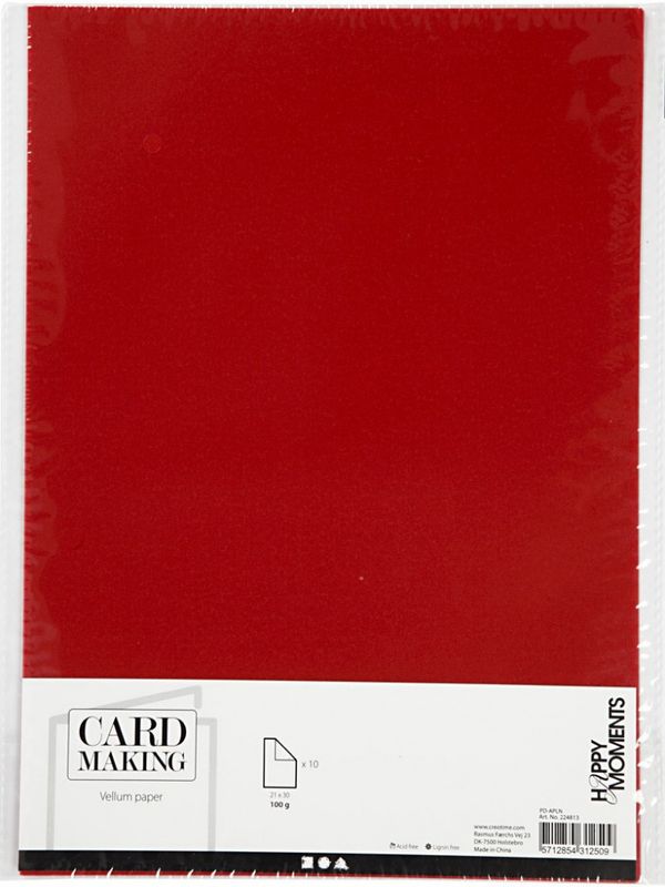 CC - Vellum - 100g - A4 - 10stk - Rød