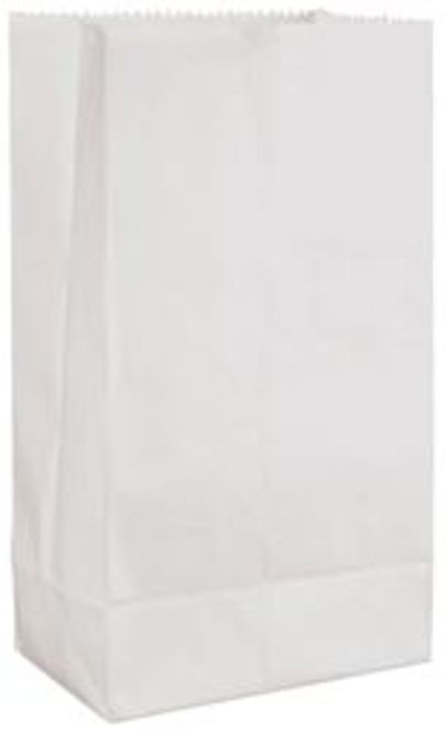 Hovedbilde Papirpose med bunn -  8,9 x 6,5 cm - H: 16,5 cm - Hvit - 10 stk