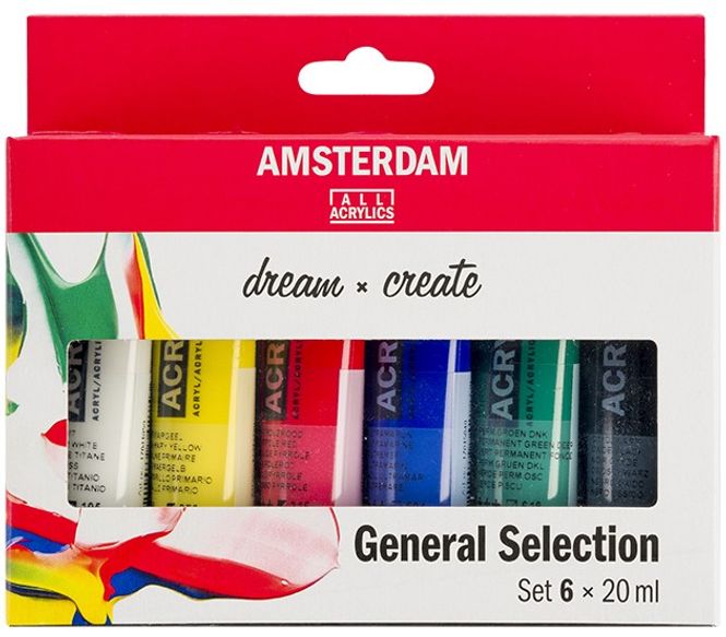Hovedbilde Amsterdam - Acrylic Standard - 20ml - Sett 6 ass farger