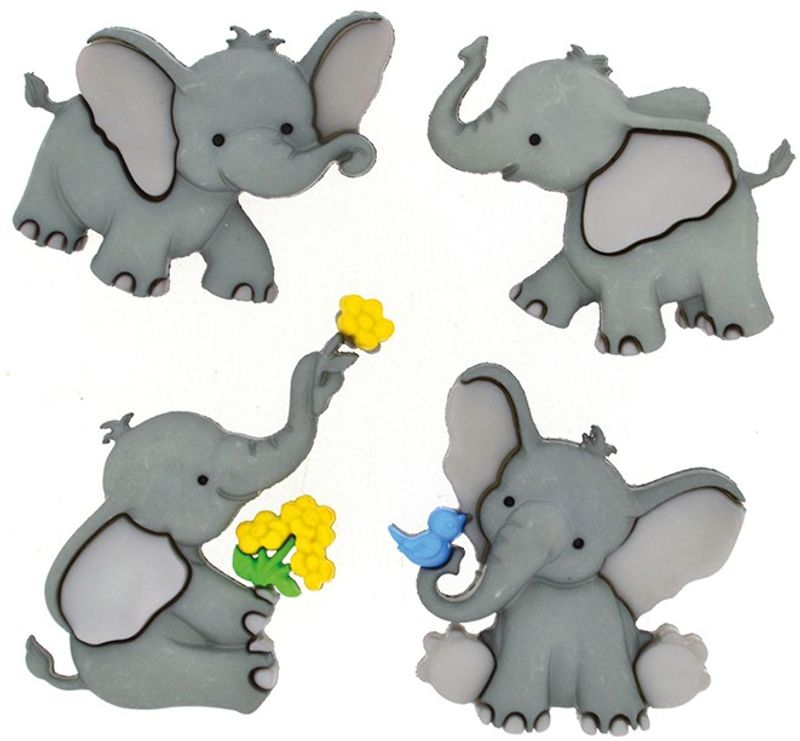 Dress it up - Buttons - 8976 - Tiny Trunks - Baby elefant