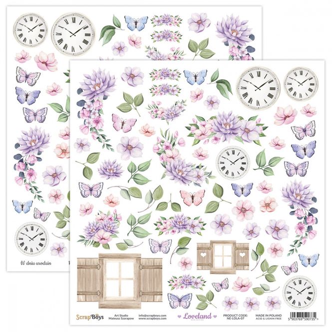 Hovedbilde ScrapBoys - New Edition Lovland - 12x12 - NE-LOLA-07 - Die Cut Sheet