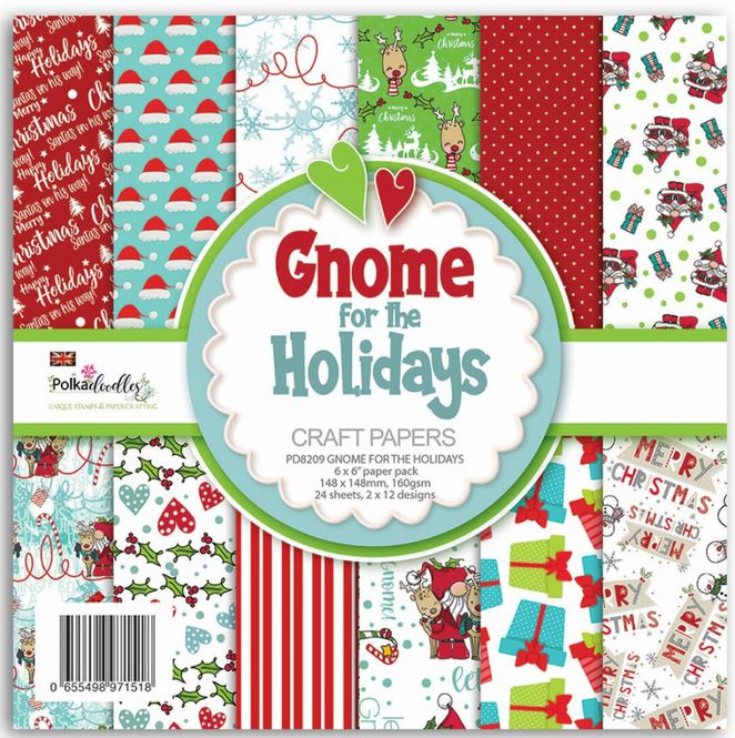 Hovedbilde Polkadoodles - 6x6 Paper Pack - Gnome for the Holidays