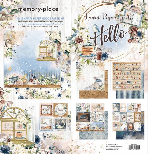 Memory Place - Hello - 12x12 Kawaii Paper Goods Kit