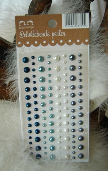 Hovedbilde Papirdesign - Halvperler - Blå - 120 stk