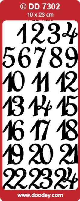 Hovedbilde Klistremerker - 7302 Sølv - Outline stickers - Tall 1-24 - Sølv