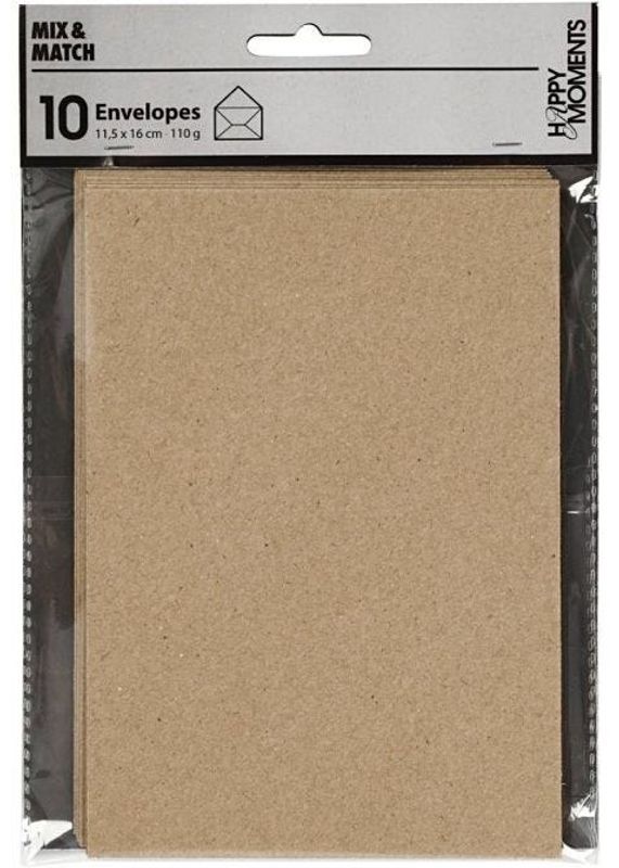 Happy Moments - Konvolutt 11,5x16 cm - Kraft - 10 stk