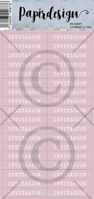 Hovedbilde Papirdesign - Klistremerker - 00877 - Invitasjon 3, rosa