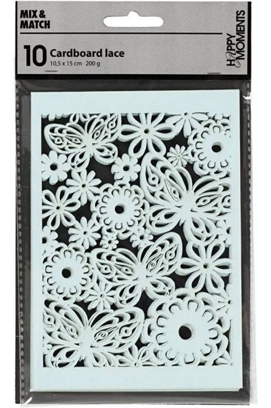 Happy Moments - Cardboard Lace - 10,5 x 15 cm - Lys blå
