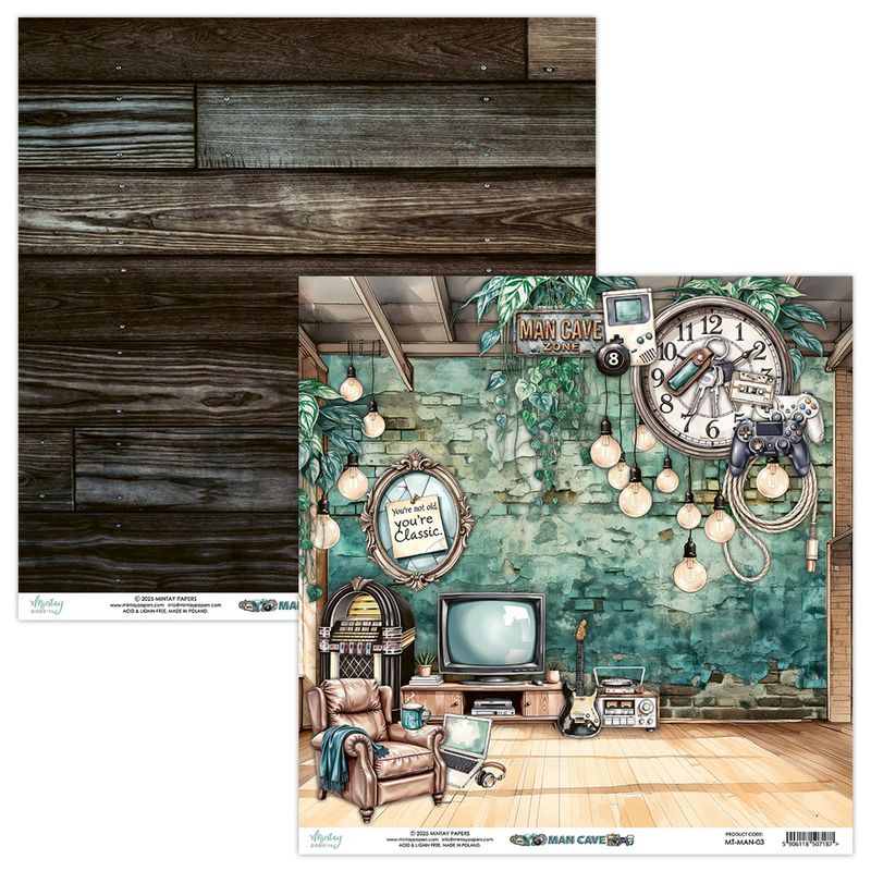 Mintay - MAN - 12x12 Paper Pad - Man Cave