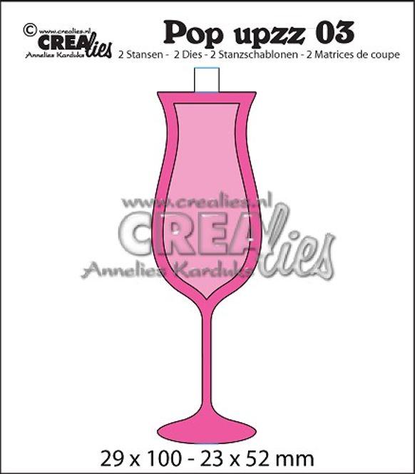 Hovedbilde Crealies - Dies - Pop upzz 3 - Champagne flute