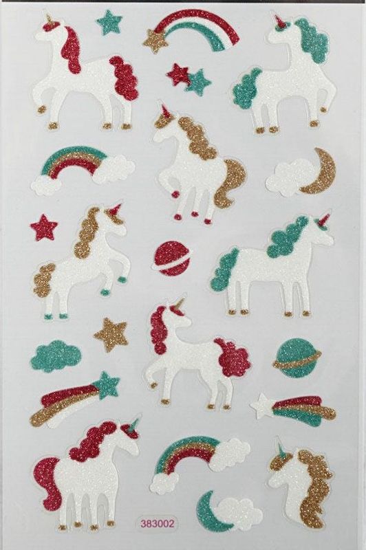 Creotime - Stickers - 280014 - Glitter - Enhjørning
