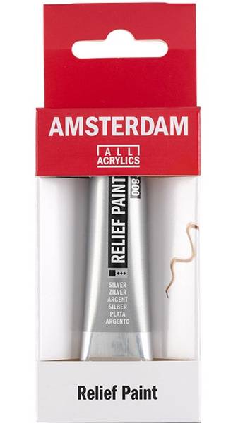 Amsterdam - Relief Paint - 20ml - 800 Silver