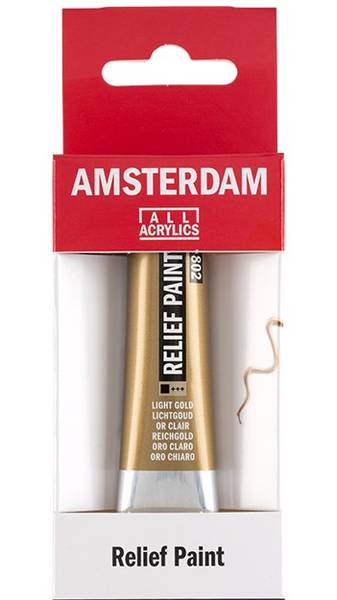 Amsterdam - Relief Paint - 20ml - 802 Light Gold