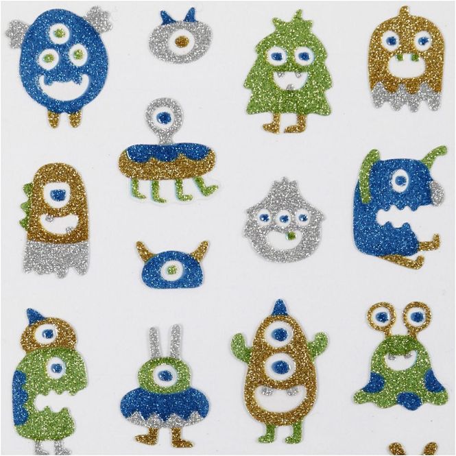 Hovedbilde Creotime - Stickers - 280020 - Glitter - Romvesener