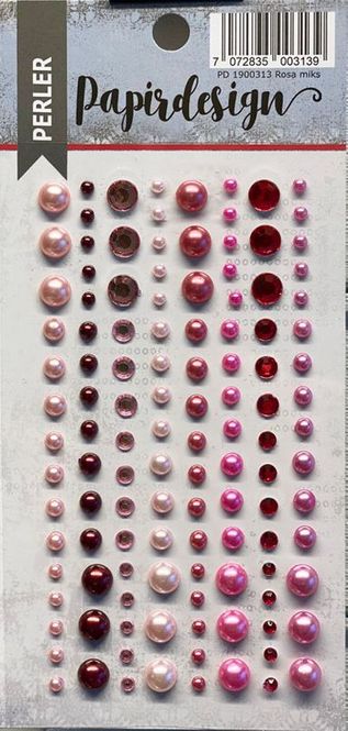 Hovedbilde Papirdesign - PD1900313 - Halvperler & Bling - Rosa miks - 120 stk