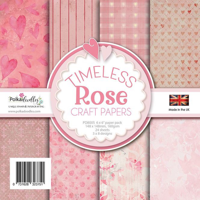 Hovedbilde Polkadoodles - 6x6 Paper Pack - Timeless Rose