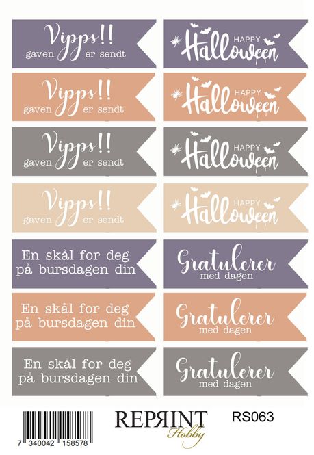 Hovedbilde Reprint -  Paper Stickers - 11x16 cm - RS063 - Enchanted Halloween