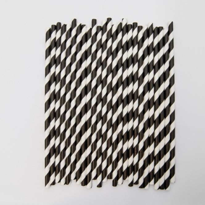 Hovedbilde Kort & Godt - Sugerør - XG208 - hvit-sort striper 