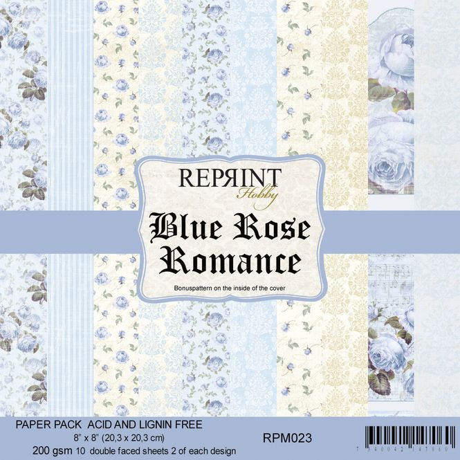 Hovedbilde Reprint - 8x8 - RPM023 - Blue Rose Romance paper pack