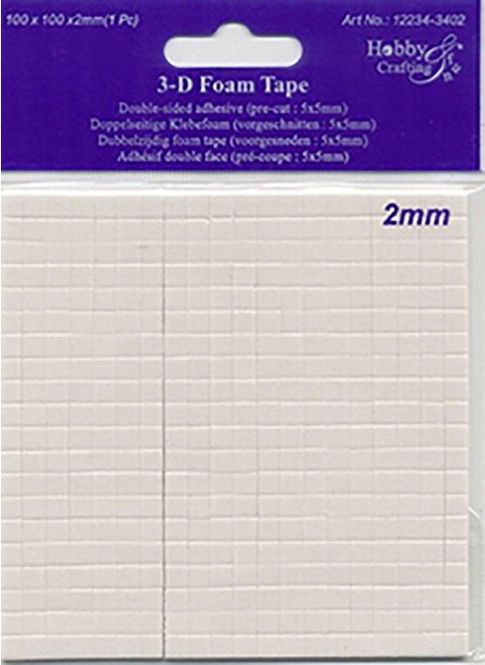 Hovedbilde Hobby & Fun - 3D Foam Tape - 3402 - 5x5mm - h: 2mm - 400stk