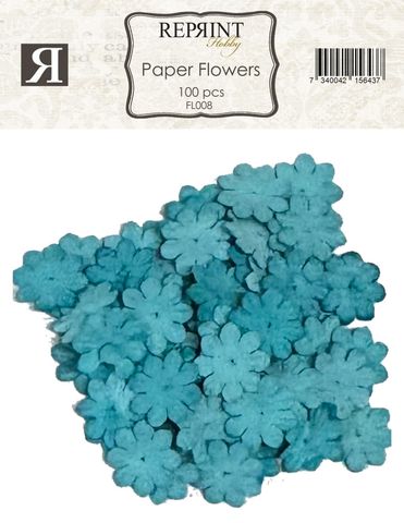 Hovedbilde Reprint - FL008 - Mini Paper Flowers - 20mm - Turkis - 100stk