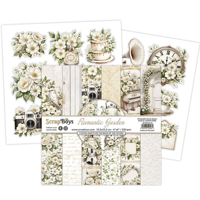 Hovedbilde ScrapBoys - Romantic Garden - 6x6 - Paper pad