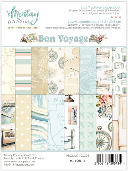 Mintay - BON - 6x8 Add on Paper Pack - Bon Voyage