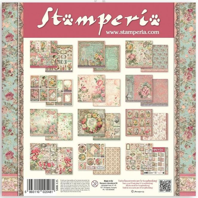 Hovedbilde Stamperia - 12x12 Paper Pack - 125 - Rose Parfum