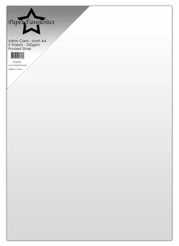 Paper Favourites - A4 - Mirror Card Matt - 005 - Frosted Silver - 5pk