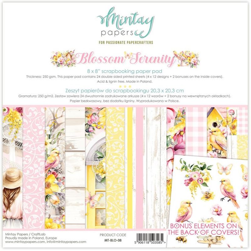 Mintay - BLO - 8x8 Paper Pad - Blossom Serenity