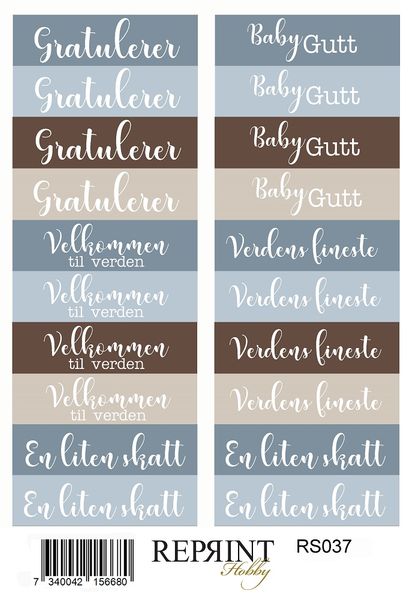 Reprint -  Paper Stickers - 11x16 cm - RS037 - Happiness  - Baby boy