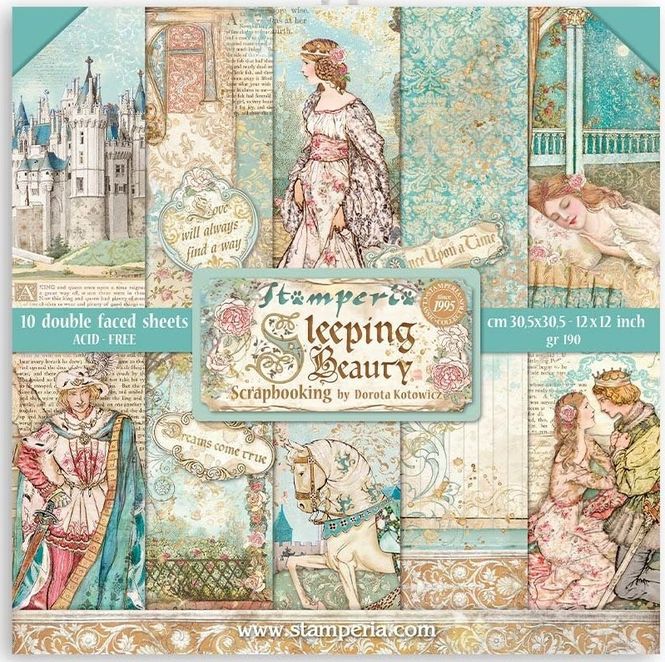 Hovedbilde Stamperia - 12x12 Paper Pack -  89 - Sleeping Beauty