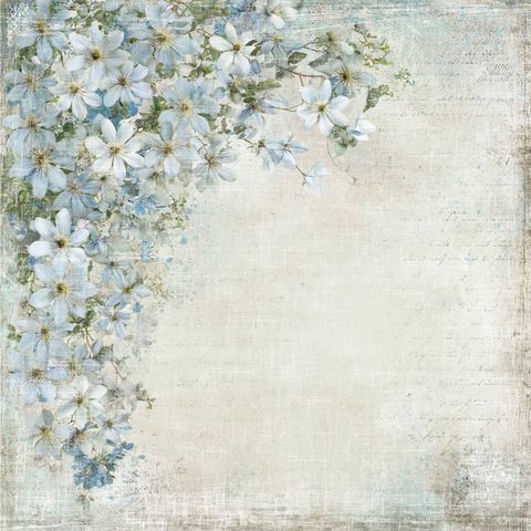 Hovedbilde Reprint - 12x12 - RP0753 - Summer Garden - Blue flowers (blueberries)