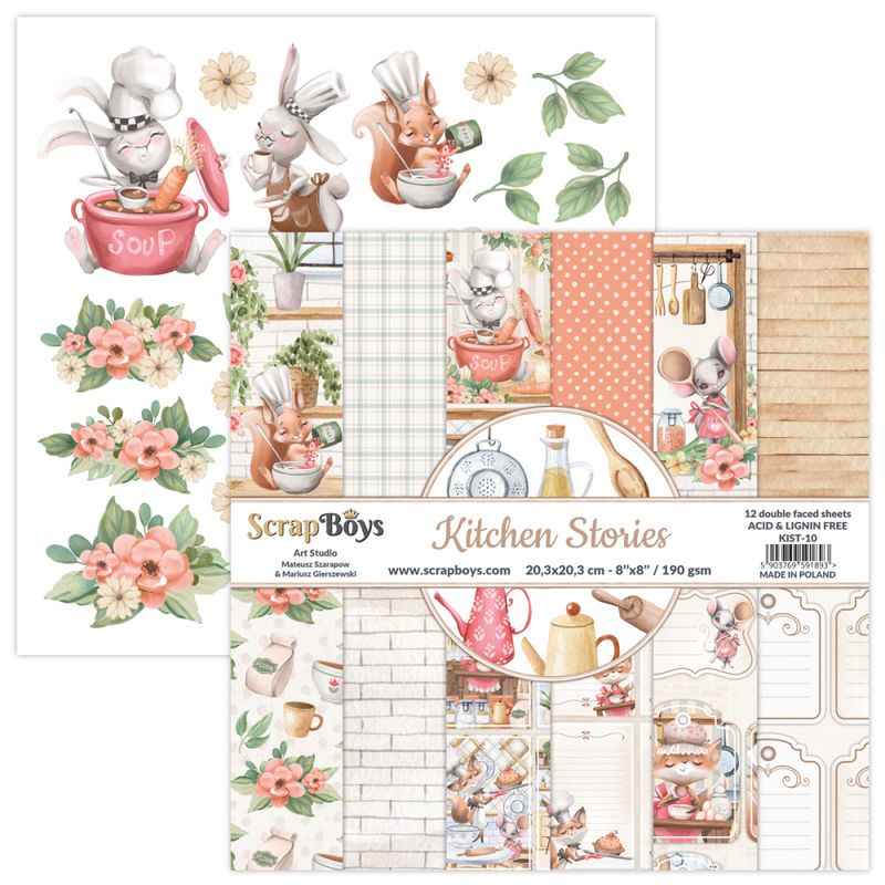 ScrapBoys - Kitchen Stories - 8x8 - Paper pad