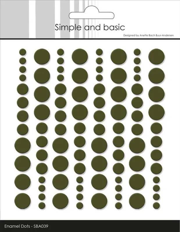 Simple and Basic - SBA039 - Enamel Dots - Moss Green