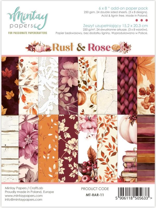 Mintay - RAR - 6x8 Add on Paper Pack - Rust & Rose - 11