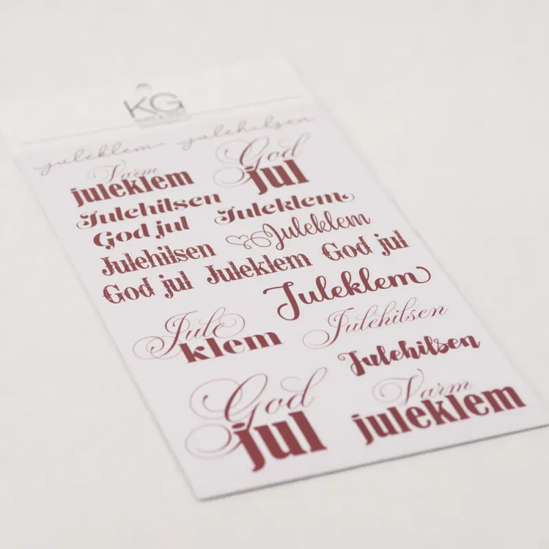 Kort & Godt - Stickers - ST1019 - Juleklem - Rød
