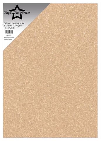 Hovedbilde Paper Favourites - A4 - Glitter Cardstock - 210 - Rose Gold - 5pk