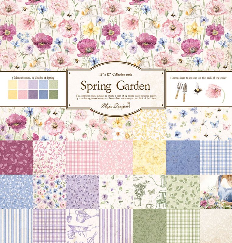 Maja Design - 1426 - Spring Garden - 12x12 Paper Pack - inkl monochromes
