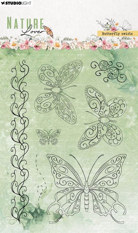  Studio Light - 591 - Clear Stamp - Nature Lover Butterfly Swils