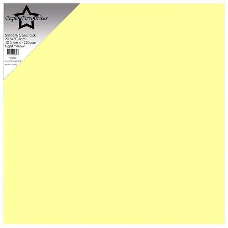 Paper Favourites - 12x12 - Smooth Cardstock - 502 - Light Yellow - 10 pk